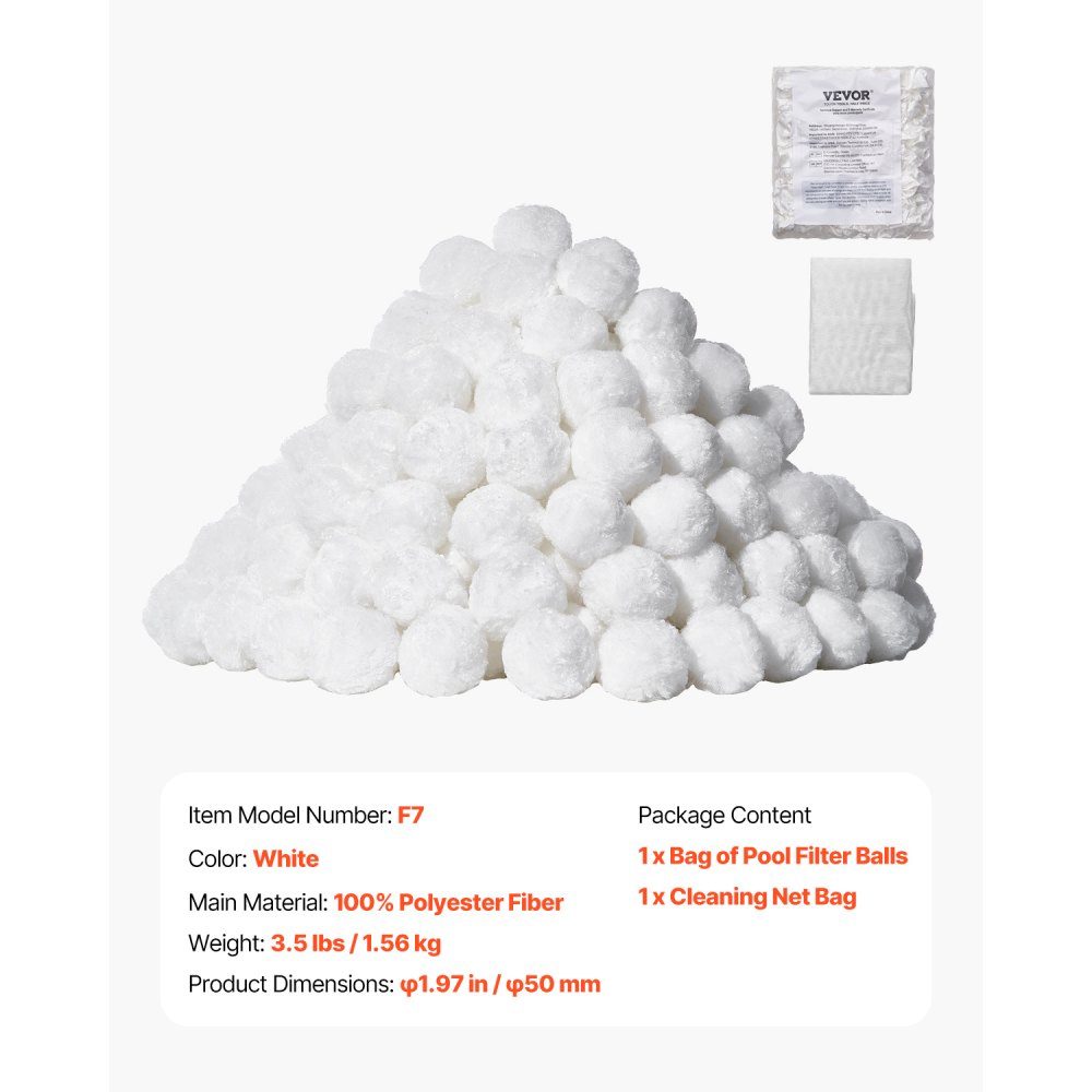 Sand Filter Filter Balls 3lb Filter Balls Replace Pool Filter Sand Reusable Polyester Fiber Filter Media Balls with Toiletry Bag for Swimming Pools Above Ground Pools Aquariums