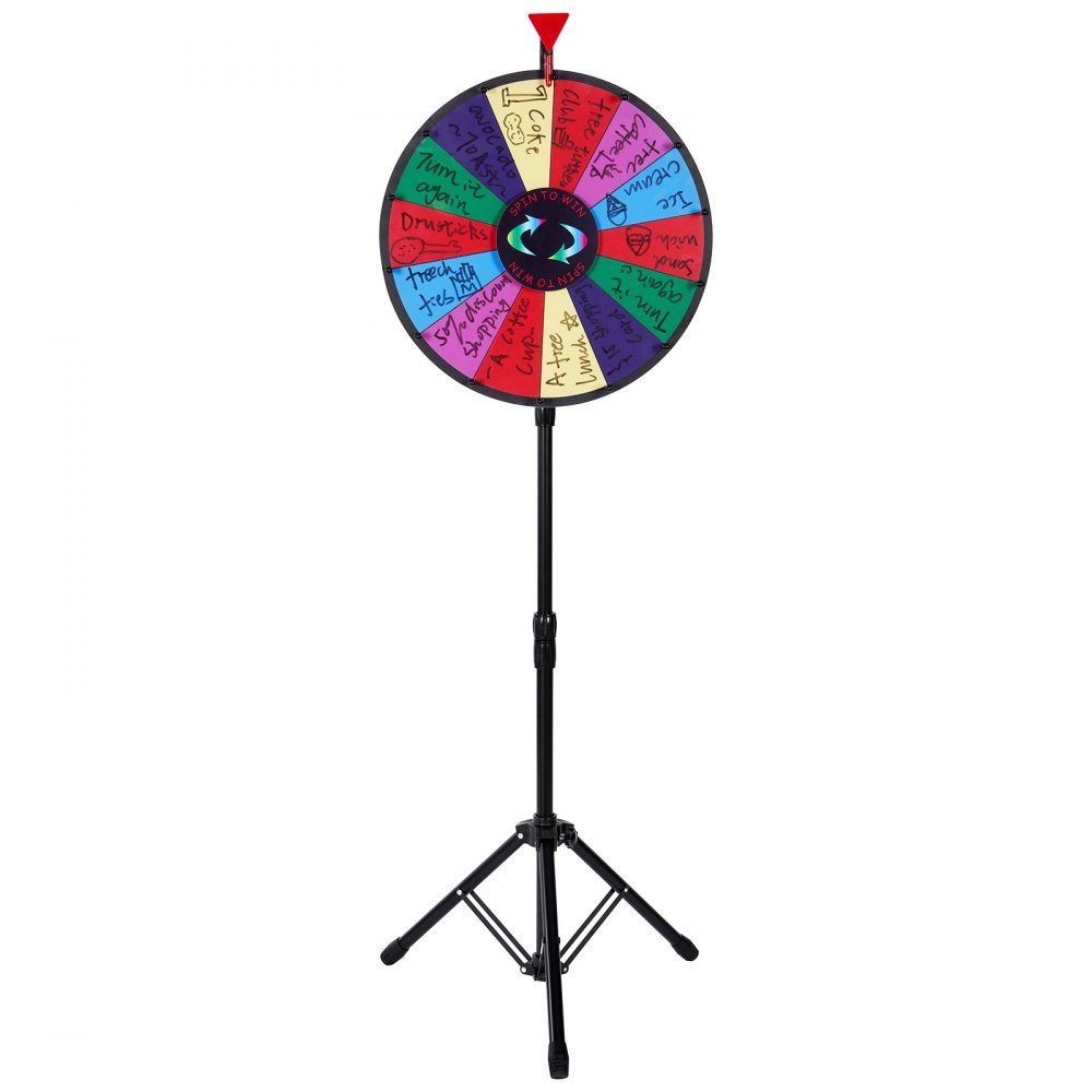 46 cm Roue de la Fortune Jouet Jeux de Roue Colorée pour Jeux de Loterie Jeux de Mots Roue de la Fortune Plaque Acrylique avec Mousse PVC 54 x 54 x 11 cm Roue des Prix Roue de la Fortune avec Trépied