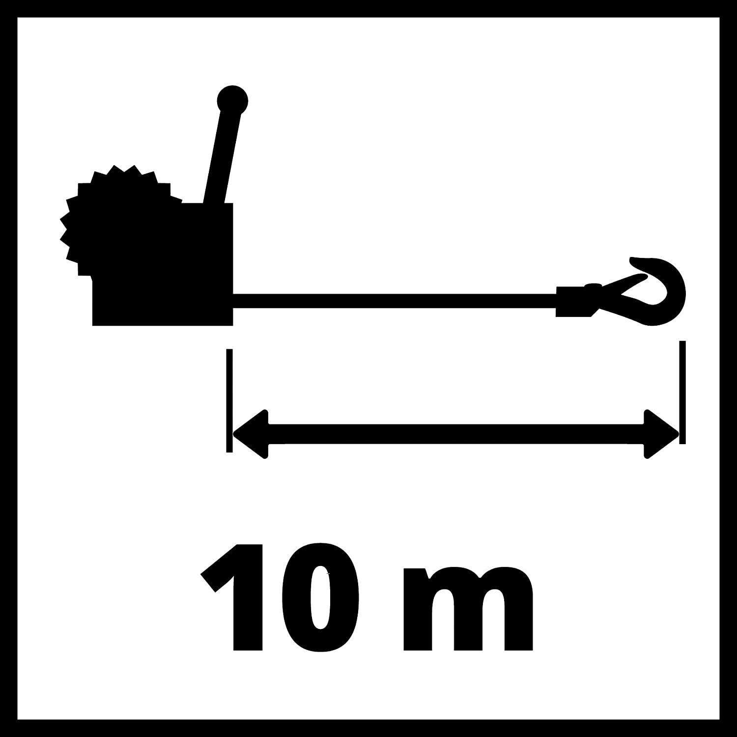 Einhell Handwinde TC-WI 500 (max. Tragfähigkeit 500 kg, 10 Meter drallfreies Drahtseil, Rücklaufsperre, Softgrip inkl. Sicherheitslasthaken mit Sicherungsklappe)
