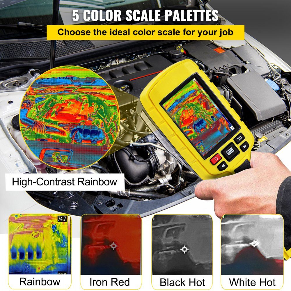 Infrarood warmtebeeldcamera 3600 pixels, IR warmtebeeldcamera USB thermografie warmtebeeldcamera Infraroodcamera met LCD-scherm, hittedetector temperatuurbeeldcamera -20°C~500°C temperatuurbereik