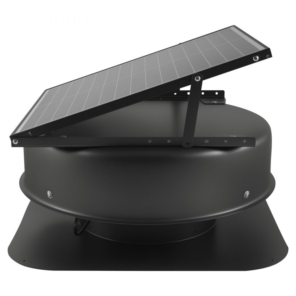 Ventilateur de toit à énergie solaire, ventilateur de toit solaire intelligent 42 W avec thermostat, télécommande, débit d'air 79287L/min, moteur CC sans balais intégré pour le refroidissement – Réf. HT-23050