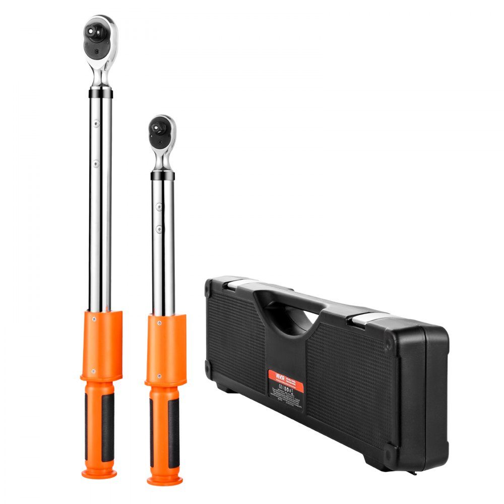 1/2 3/8" Drive Digital Torque Wrench Set, 72 Teeth ±2% Precise Electronic Torque Wrench with Preset Value, Buzzer and LED Notification, Car Repair
