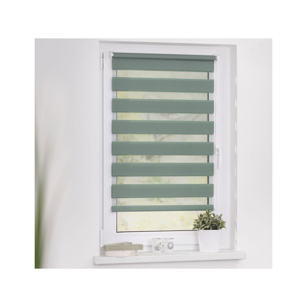 Duo-Rollo Klemmfix, ohne Bohren, gespannt, blickdicht, ab 45 x 150 cm