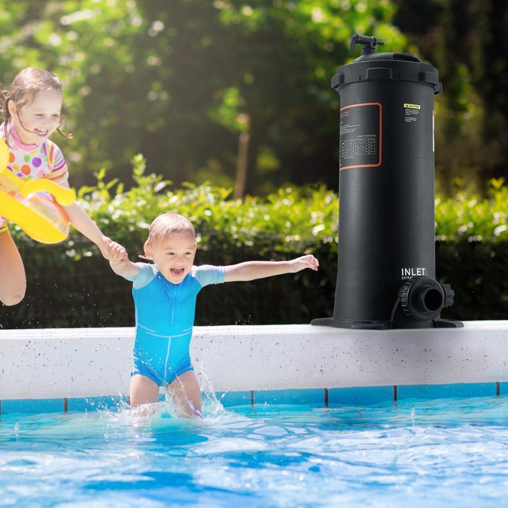 Cartridge Pool Filter, 380 x 380 x 710mm Integrated Pool Filter, Above Ground Swimming Pool Filtration Filter System with Upgrade Filter and Leakproof Housing for Hot Tubs, Spa Inflatable Pools