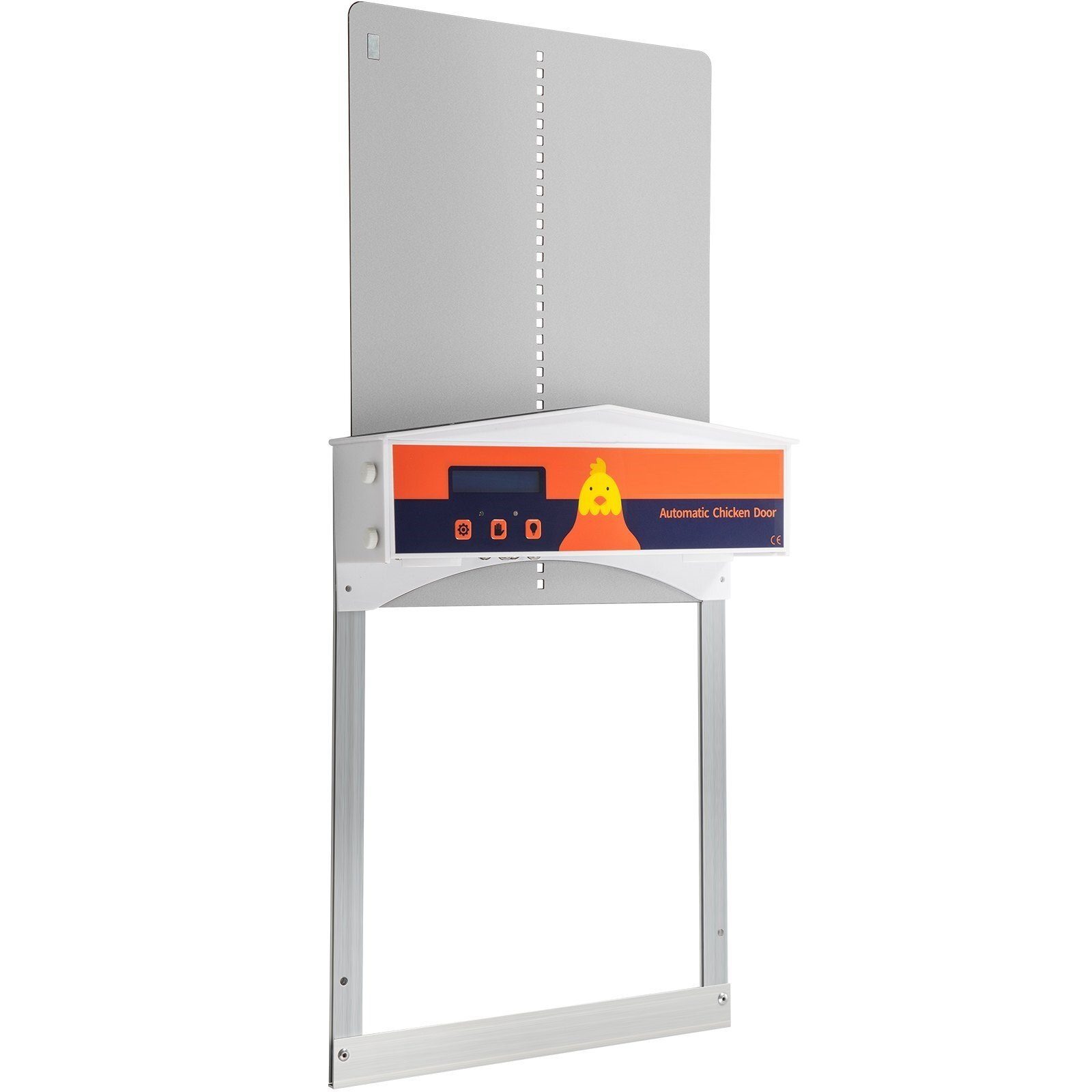 Automatic chicken coop door, galvanized iron/ABS, chicken flap, gray chicken door, photosensitive aluminum, light sensor, timer for opening and closing in the evening and in the morning