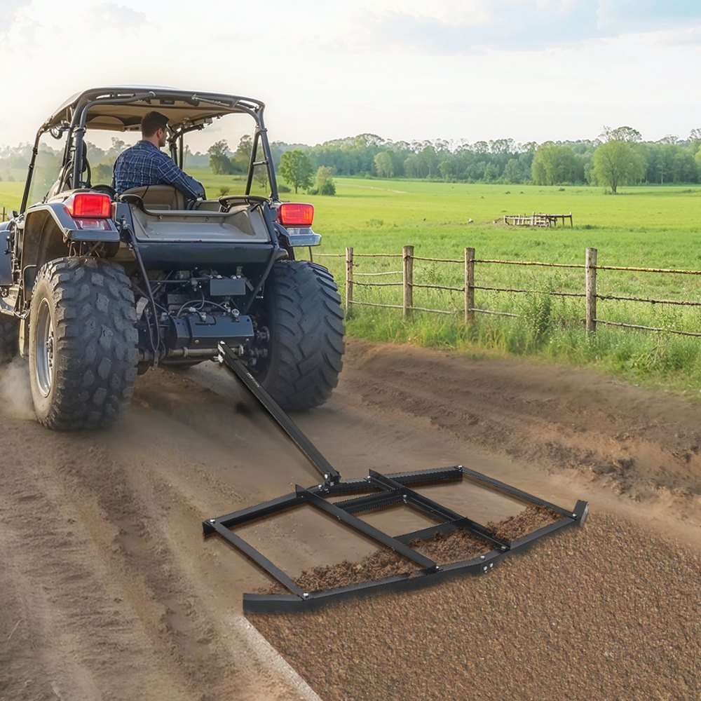 Drag Harrow 188 x 199 x 11 cm Meadow Harrow Lawn Tractor Made of Q235 Steel with Adjustable Bars and Pin Coupling Lawn Tow for ATVs, UTVs, Garden and Lawn Tractors Drag Harrow 188 x 199 x 11 cm Meadow Harrow Lawn Tractor Made of Q235 Steel with Adjustable Bars and Pin Coupling Lawn Tow for ATVs, UTVs, Garden and Lawn Tractors