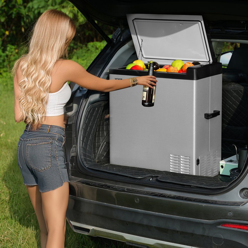 Car Refrigerator, 12V Car Refrigerator, 70L Portable Single Zone Freezer, Adjustable Range from -4℉ to 68℉, 12/24V DC und 100-240-V-AC- Compressor Cooler for Outdoor, Camping, RV