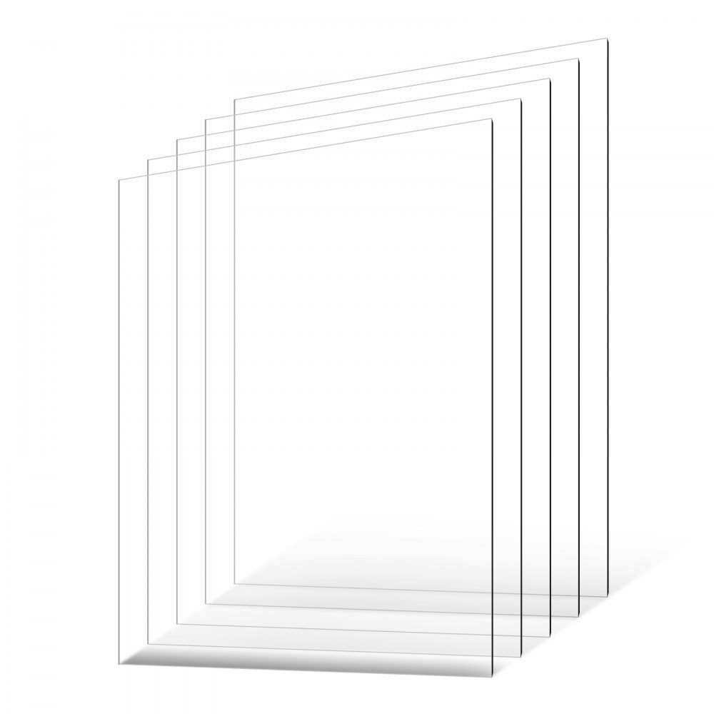 PET/Plexiglasplatten, Set mit 5 Kunststoffplatten, 610 x 914 mm, 1 mm dick, transparente, flexible Kunststoffplatten zum Basteln, Ersatzglas für Bilderrahmen, DIY-Display-Projekt, einfach zu schneiden