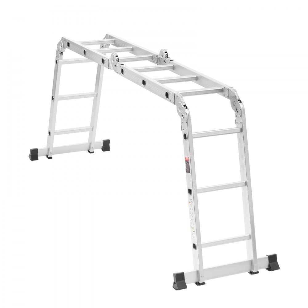 Multi-purpose ladder, 7-in-1 multi-function ladder, A-frame, 3-stage adjustable telescopic ladder, 3.5 m high extension ladder, ladder frame, 150 kg load capacity for household and outdoor work