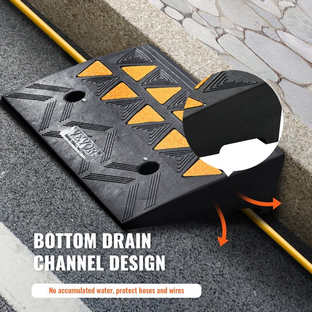 Drempelhelling massief rubberen deur drempelhelling max. draagvermogen tot 15 ton stoeprand 50x30x10,8cm rolstoeloprit oprit rubberen oprit geschikt voor oneffen stoepranden