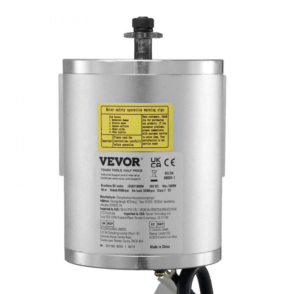 Zestaw elektrycznego bezszczotkowego silnika prądu stałego o mocy 1800 W - silnik 48 V 4500 obr./min, silnik elektryczny z ulepszonym kontrolerem prędkości, idealny do gokartów, rowerów elektrycznych, motocykli, skuterów – Nr kat. HT-23464
