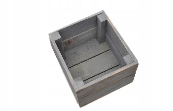 Blumentopf 22 cm x 20 x 15 cm, Holztöne in Grau und Silber