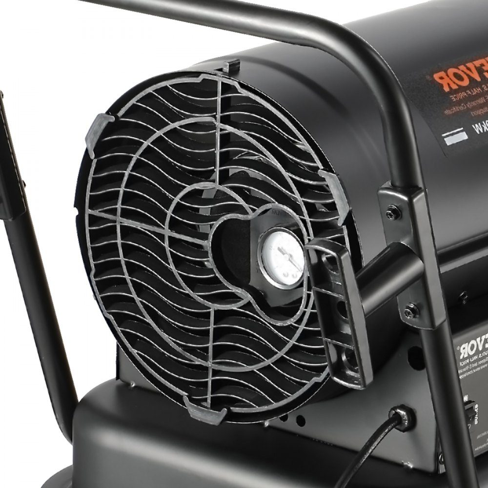 Kerosene/Diesel Hot Air Heater, 100,000 BTU Torpedo Space Heater, Portable with Thermostat Control, 38L Tank, Efficient Indoor Outdoor Kerosene Heater for Home, Construction Site, Industrial, Workshop, Black