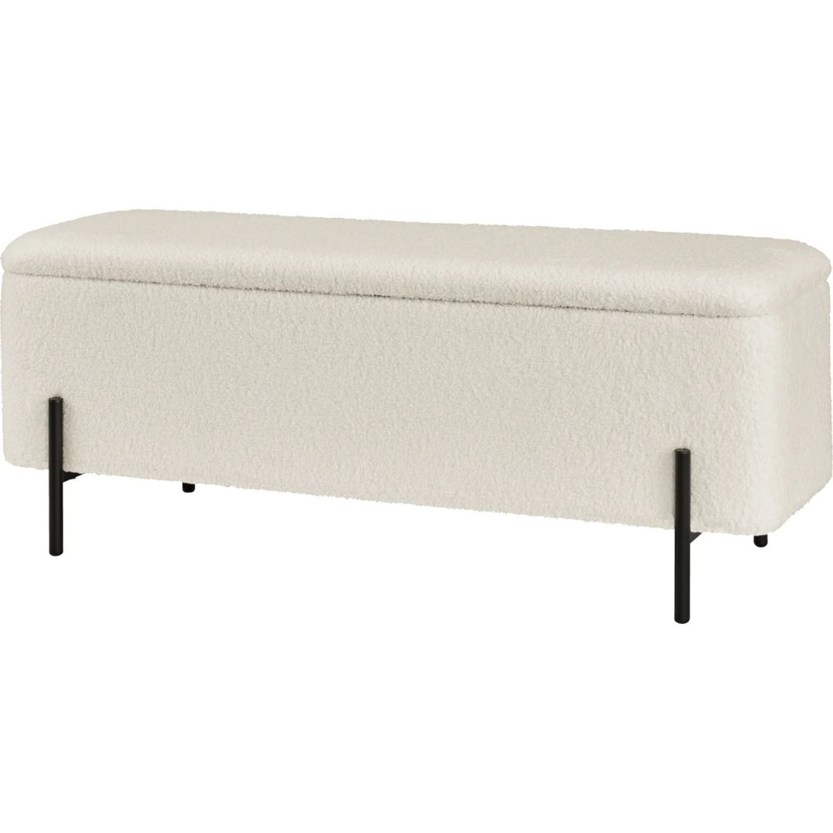 LIVARNO® upholstered bench with teddy cover and metal legs