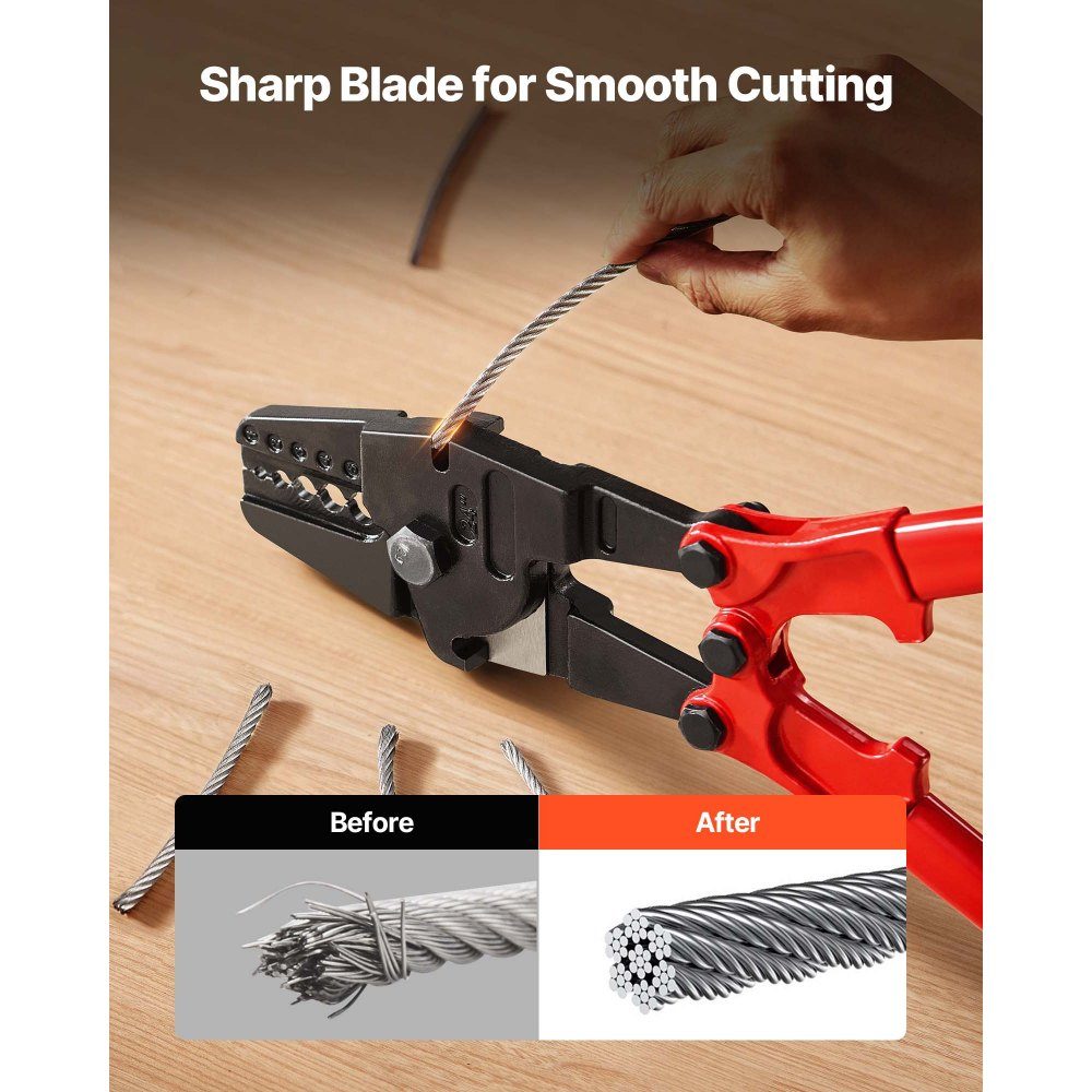 Crimping Tool 24" Crimping Tool Crimping Tool 1/16 3/32 1/8 5/32 3/16" 2 in 1 Tool Crimp Hand Cable Lugs Alloy Crimping Tool