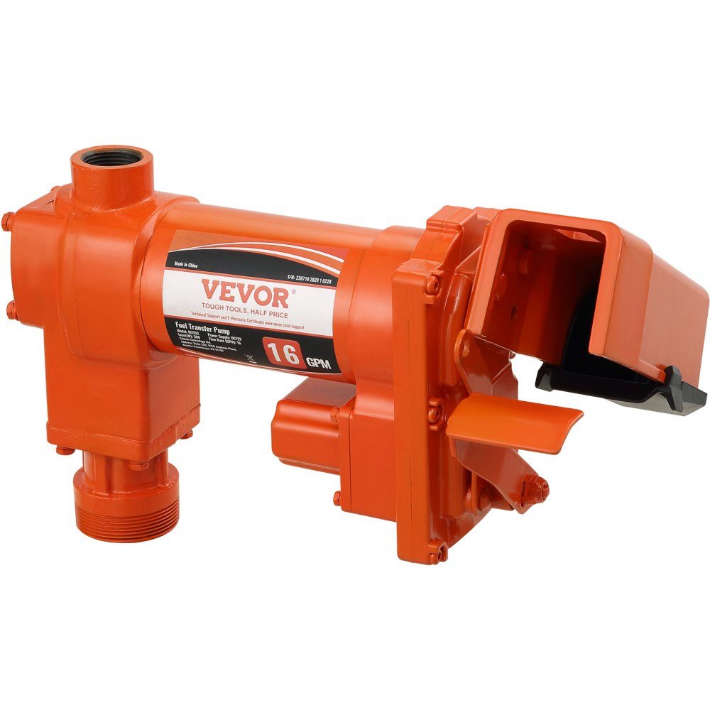 Brandstofopvoerpomp, 12 V DC, 60,5 l/min, 1/4 pk, benzinezuigpomp met mondstuk, uitlaatslang en zuigleiding voor benzine, diesel, kerosine, ethanol en methanolmengsels en biodiesel