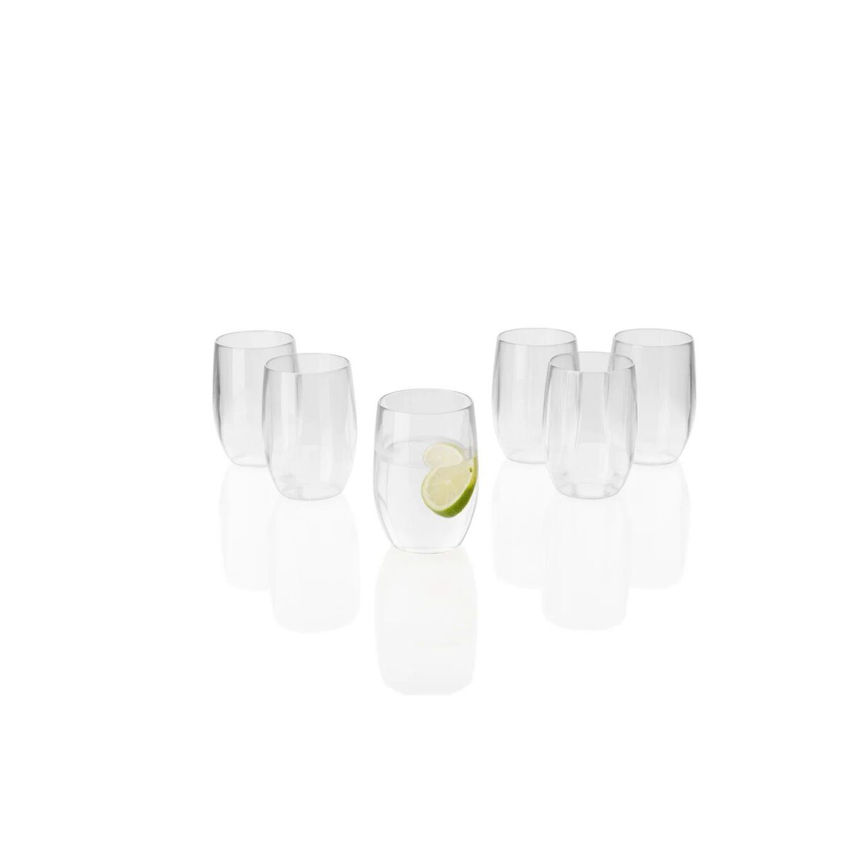 ERNESTO® glazenset van stevig kunststof, 6-delig (waterglazen, transparant)