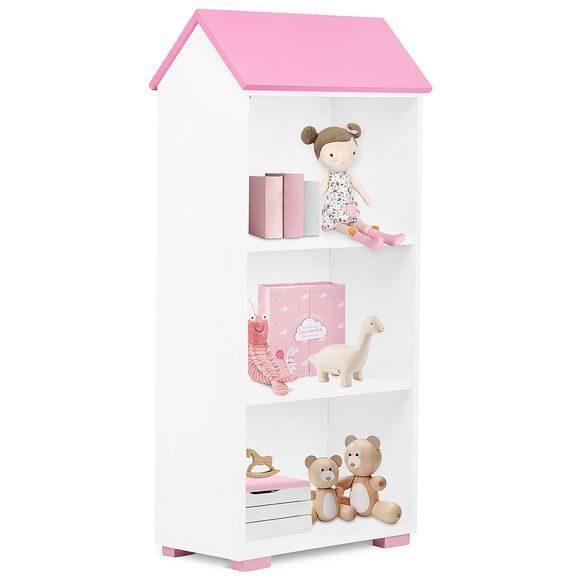 Design bookshelf for children's room 130 cm white-pink children's room
