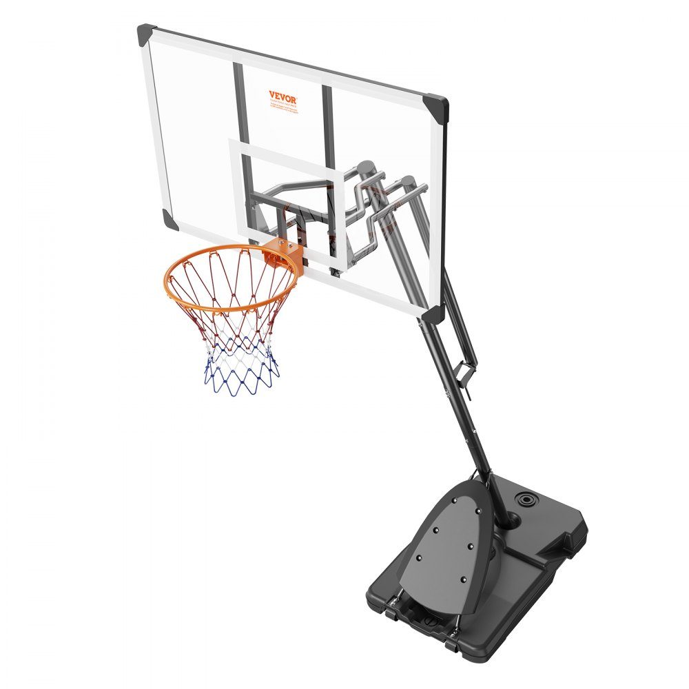 Basketbalring Outdoor basketbalring met standaard 232-305 cm in hoogte verstelbaar, draagbare basketbalstandaard met wielen, basketbalset voor kinderen en volwassenen, standaard en vulbare basis, zwart