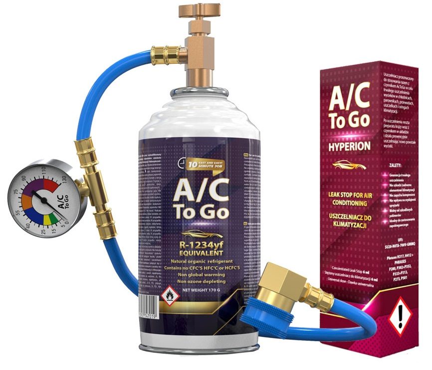 Airco vulset voor voertuigen met R1234yf + AFDICHTINGSMIDDEL MET ADAPTER