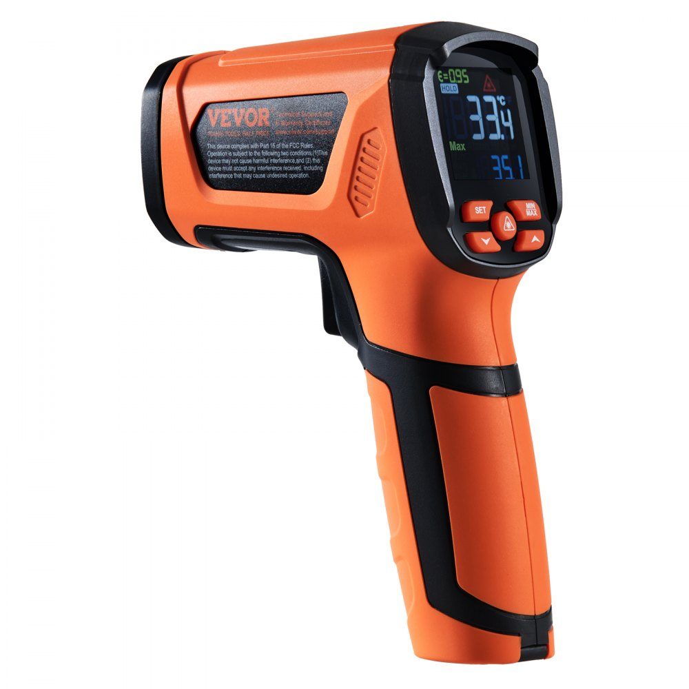 Infrarot-Thermometer IR 50:1, Pyrometer -40 °C bis 1500 °C, Laser-Temperaturmessgerät, 180 x 120 x 60 mm, Temperaturmessgerät, nicht menschliches Körperthermometer für Kochen/Grillen/Gefrierschrank/Industrie