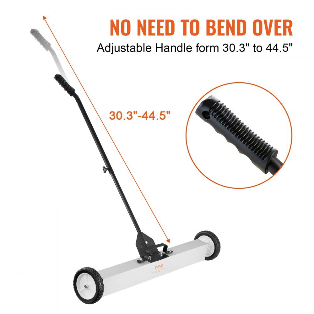 Magnetic broom magnetic sweeper 77-113 cm, magnetic sweeper magnetic broom magnetic broom magnetic lifter 24.9 kg magnetic force magnetic chip collector floor sweeper sweeper