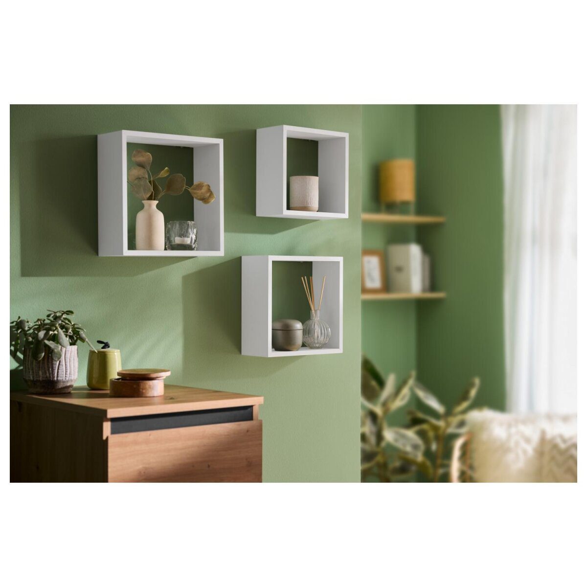 LIVARNO® Plankkubusset (Plankkubusset van 3 30 x 30 cm, wit)
