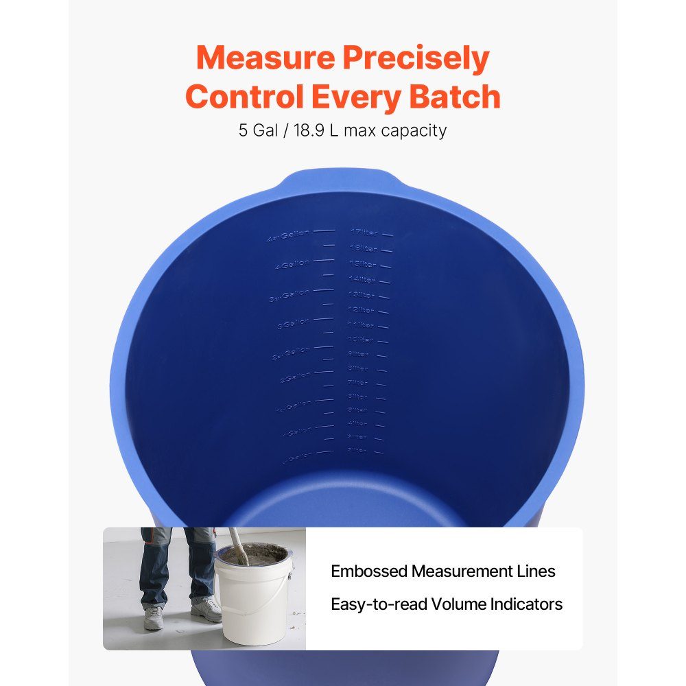 Bucket Liner 6L Silicone Concrete Mixer Bucket Liner Reusable for Mixing Thin Set Mortar, Paint, Concrete and Epoxy Resin Food Grade Bucket Liner Blue