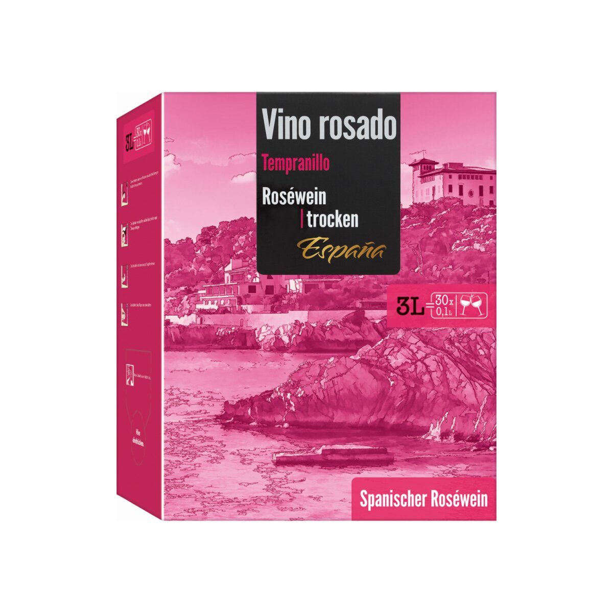 Vino Rosado Tempranillo 3,0 l Bag-in-Box droog, roséwijn 2023