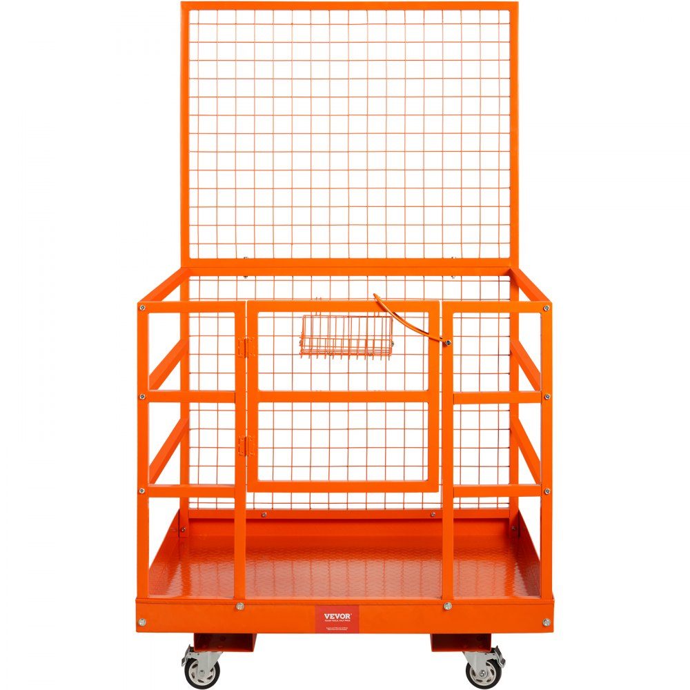 Arbeitsplattform-Gabelstapler 635 kg Sicherheitskorb Schwerlast-Arbeitskorb aus Stahl 114,3 x 109,2 x 203,2 cm Gabelstapler-Plattform Premium für 1–2 Personen Montageplattform-Gabelstapler Ideal für Arbeiten in der Höhe