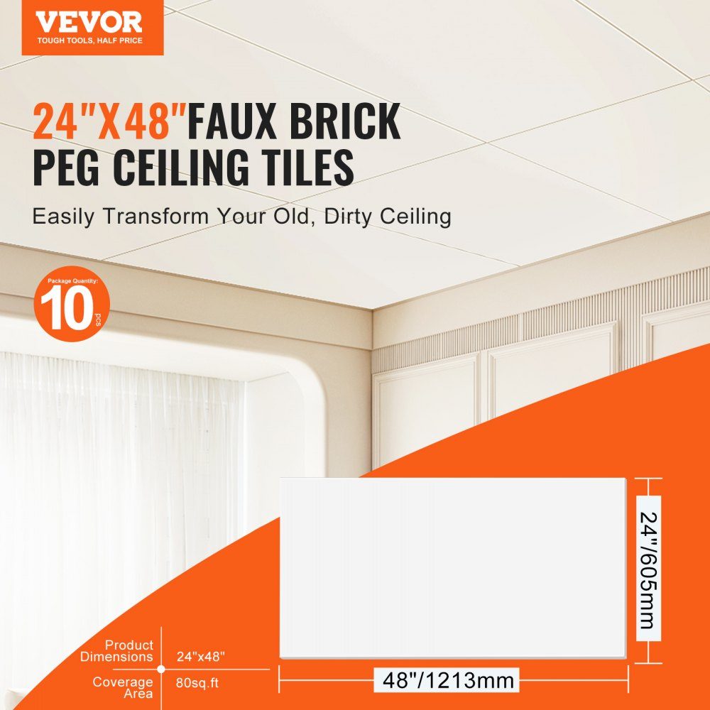 Ceiling Panels 10pcs 24x24 Inch Suspended Ceiling Panels Made of High Quality PVC Foam Fireproof Good Flexibility and Easy Installation Ceiling Panel for Home Office Decoration Smooth White