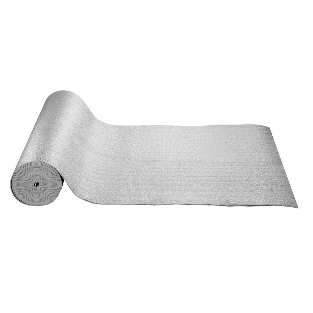 Double Reflective Insulation Roll, Radiant Barrier with Foam Core, 5.5mm, 48" x 50ft, Double Sided Heat Reflective Sign Made of Aluminum Foil and EPE Foam, Thermal Insulation Roll for Windows and RV Roofs