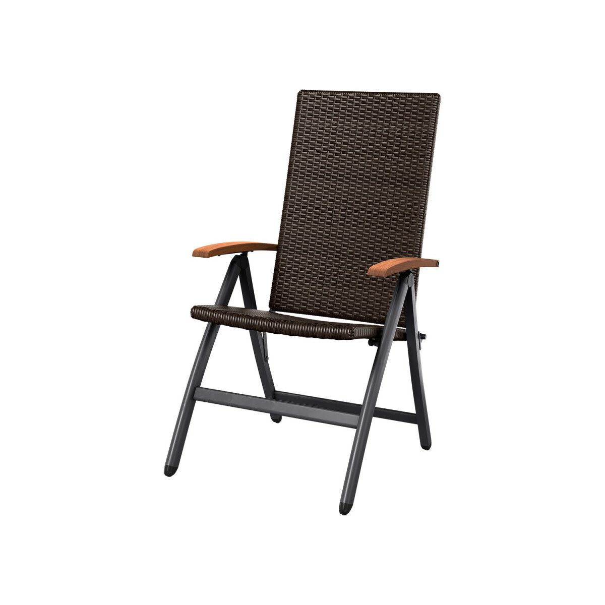 Chaise de jardin chaise pliante lot de 2 réglable marron