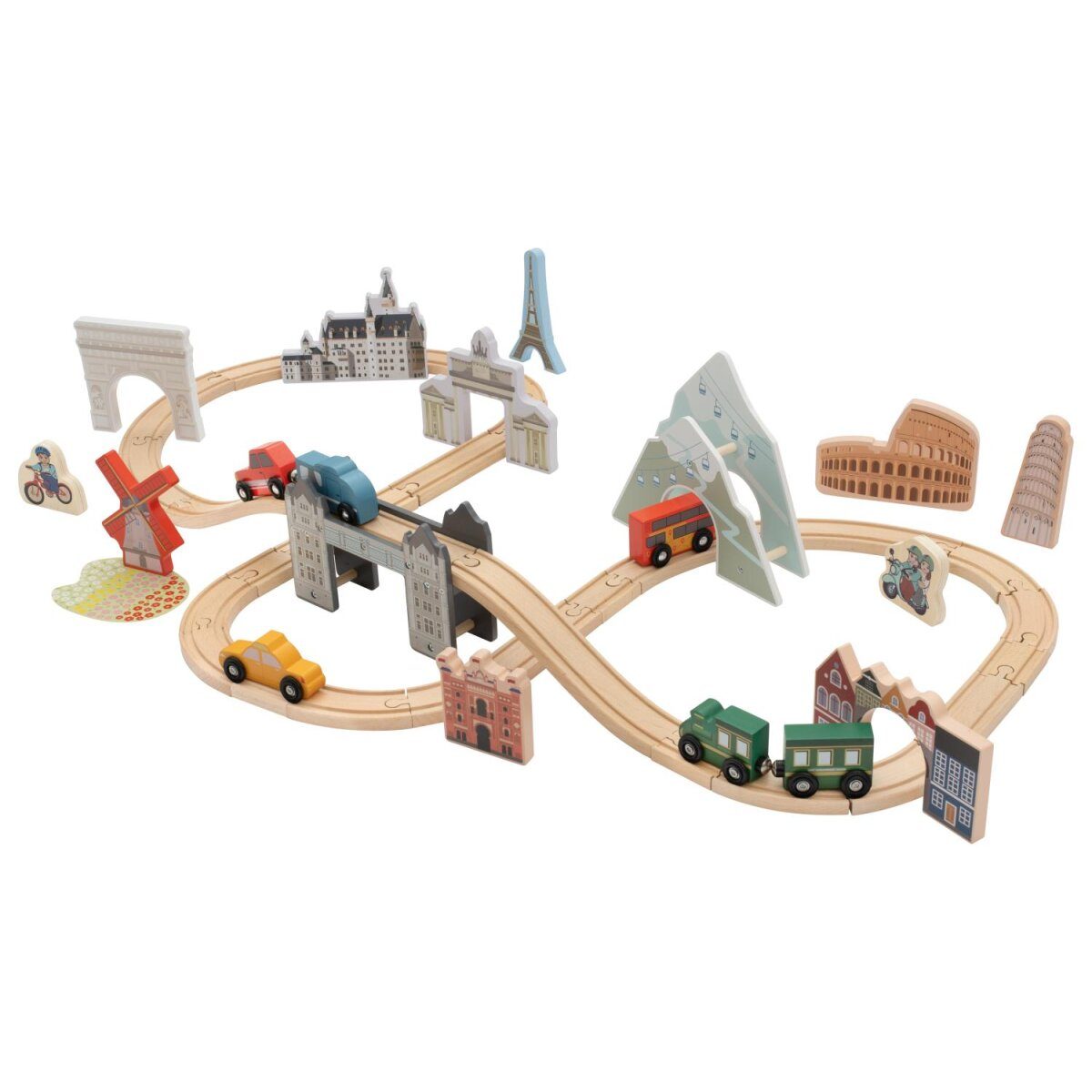 lupilu® Holzeisenbahn-Set, Europareise