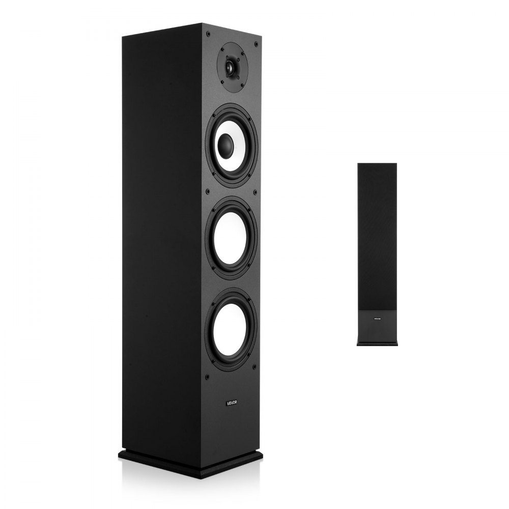 Passive floorstanding speaker, 2-way system with 1" tweeter, 6.5" woofer, 200W peak power, 70Hz-20kHz frequency response, robust MDF housing, for home audio, single
