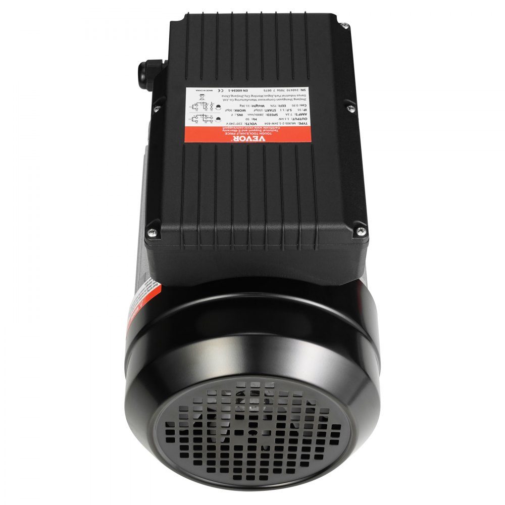 1,1 kW Elektromotor, 2800 U/min, AC 220–240 V, 7,1 A, 90S, B34-Rahmen, Luftkompressormotor, einphasig, 24 mm Keilwelle, Rechts-/Linksdrehung, für landwirtschaftliche Maschinen und allgemeine Geräte