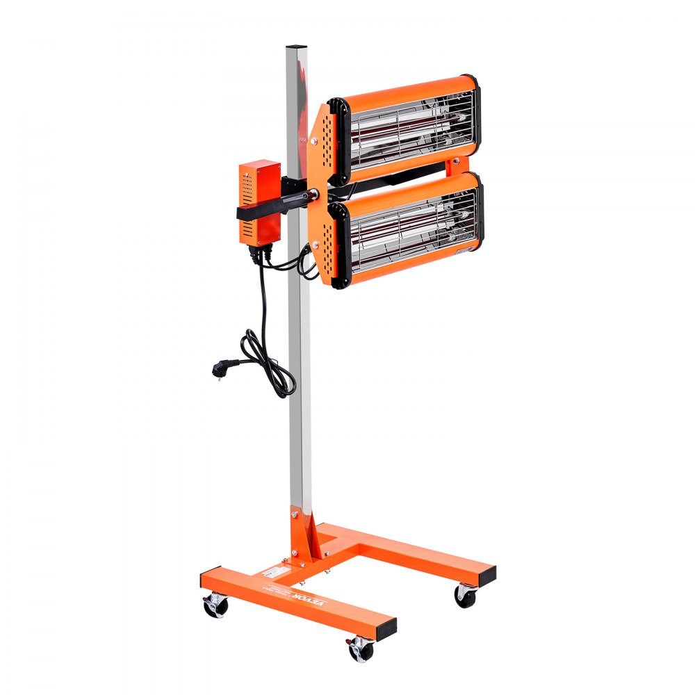 Infrared curing lamp, 2200W, 1-60 min time setting, automatic curing lamp with automatic heater and holder, 47.6 m² baking area, spray booth heaters, paint dryer