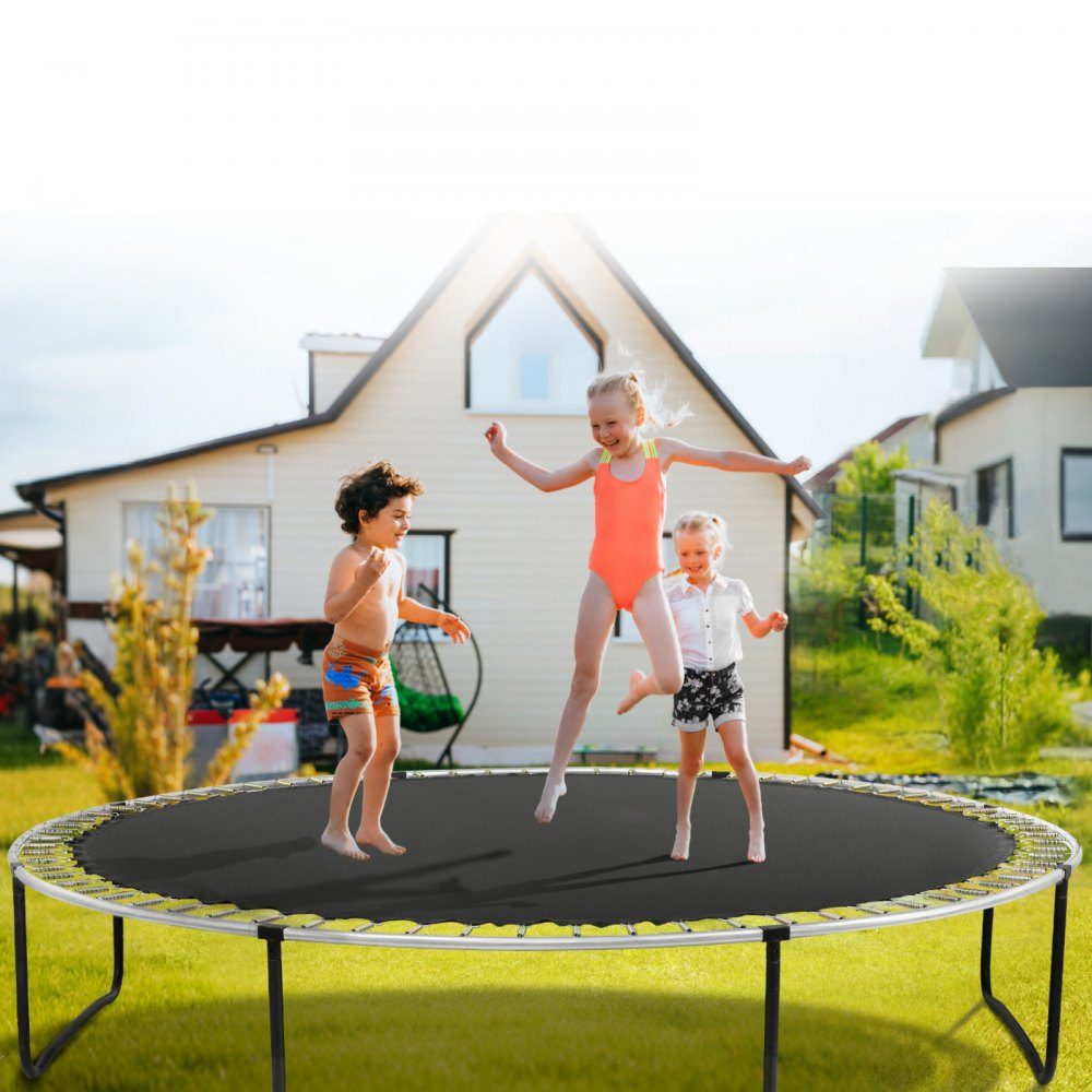 Replacement Trampoline Mat, Jumping Mat Fits 16" Frame, Universal Jumping Mat for Round Trampoline, UV Resistant Mat with 96 Durable V Rings, Fits 7" Spring Length