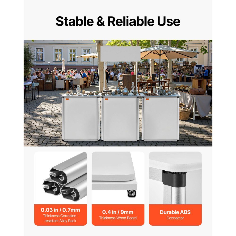 Tragbare Messetheke, Messetheke, 78,5 x 38 x 181,5 cm, Messestand, Ausstellungsthekenständer, faltbarer Promotion-Einzelhandels-Stehtisch, Empfangsmesseständer mit Ablagefach, Tragetasche