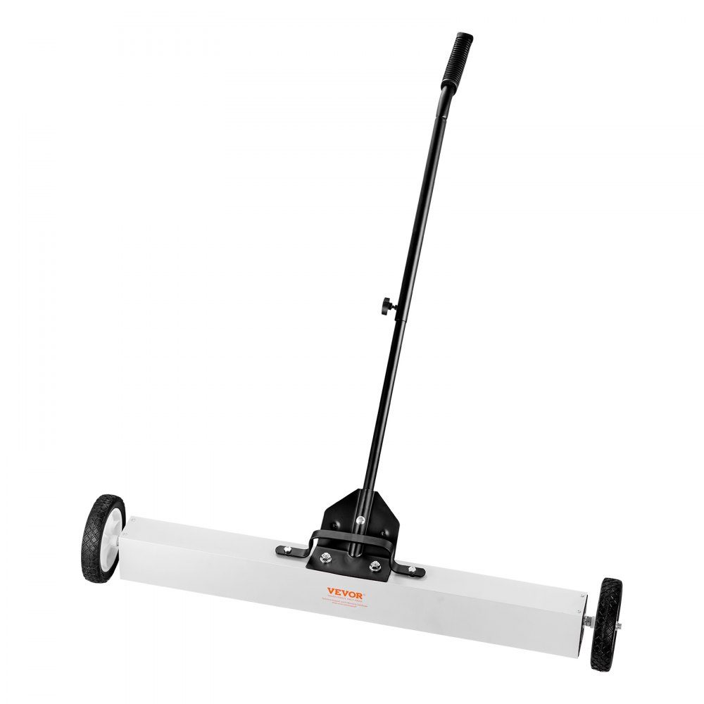 36 Inch Wheeled Magnetic Sweeper, 55 Pound Capacity, with Extendable Magnetic Pickup Tool, Adjustable Handle, Magnetic Pickup Sweeper for Picking Up Nails and Screws, for Workshop, Garage, Yard