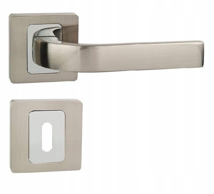 Poignée de porte intérieure avec jeu de poignées à rosace, poignée de porte, ferrure de porte, jeu de poignées de porte, mat/chromé