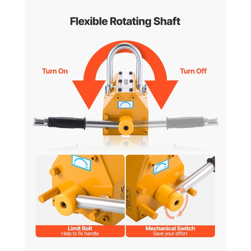 Load lifting magnet permanent magnet lifter 600 kg pulling force lifting magnet with release handle & steel hook, used in workshop cranes and hoists, for lifting steel plates, boards