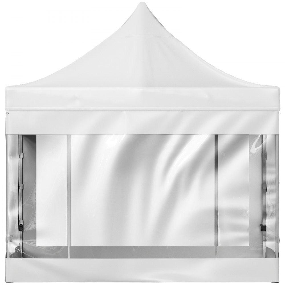 Gazebo Pliant 3x3m Gazebo Pliant 240g Polyester Enduit de PVC Pop Up Gazebo 1,95-2,13 m Tente de fête réglable Chapiteau Tente de Plage Blanche pour Mariages ou Autres activités Commerciales