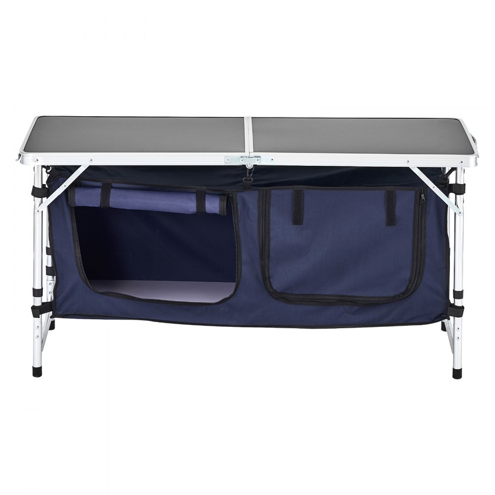 Camping-Küchentisch, klappbarer Kochtisch, Outdoor, 3-fach höhenverstellbar, tragbare Kochstation aus Aluminium mit Organizer und Tragegriff, für Grillparty, Picknick, Wohnmobil-Reise, blau Camping-Küchentisch, klappbarer Kochtisch, Outdoor, 3-fach höhenverstellbar, tragbare Kochstation aus Aluminium mit Organizer und Tragegriff, für Grillparty, Picknick, Wohnmobil-Reise, blau