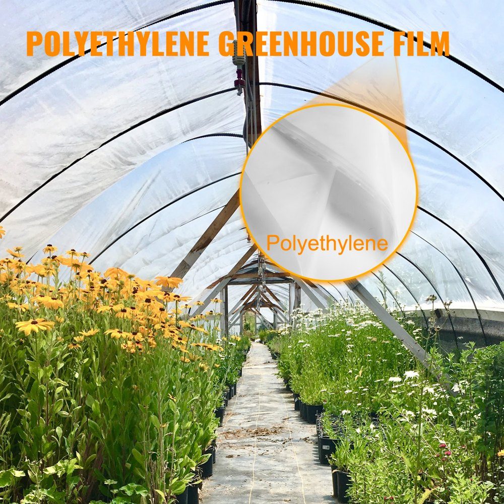 Greenhouse film, 3 x 7.6 m transparent cold frame cover garden film, film thickness 0.15 mm greenhouse PE greenhouse tarpaulin greenhouse film PE greenhouse film, greenhouse film greenhouse film