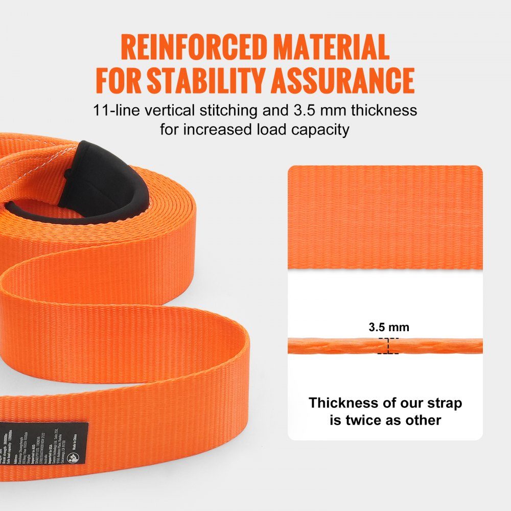 Car Tow Rope 30,000 lbs 3ft 3" Emergency Heavy Duty Car Tow Rope