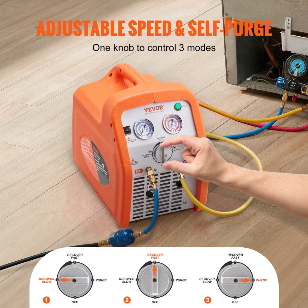 Two-cylinder refrigerant suction device refrigerant suction station 1 HP refrigerant suction device refrigerant recovery machine 220-240V 3.49kg/min