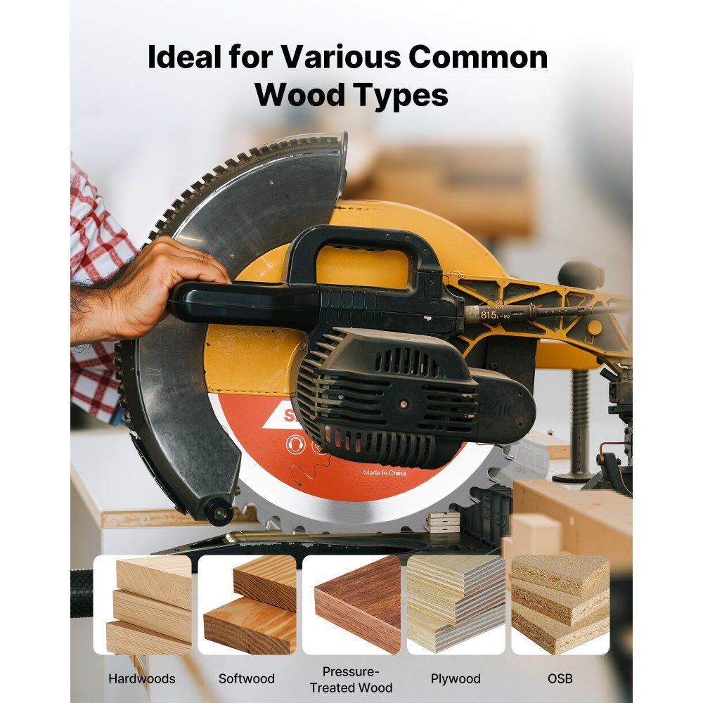Circular saw blade (203mm diameter, 42 sharp teeth and 2.2mm thickness), ideal for plywood, OSB hardwood, compatible with circular saws, alloy saw blade with noise reducing heat dissipation