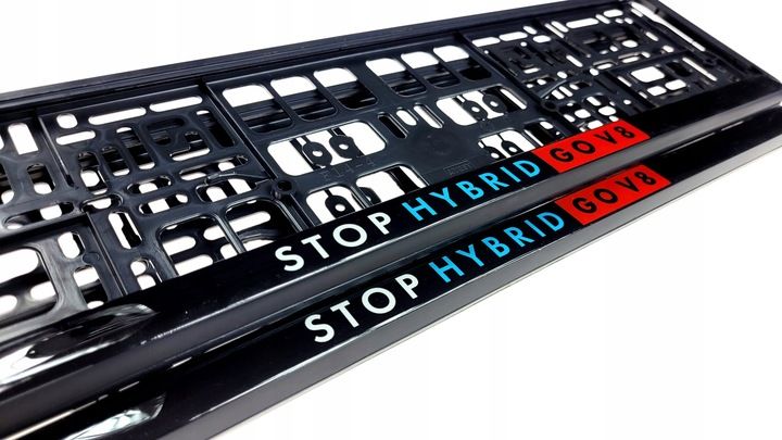 Stop Hybrid, Go V8 – Support de plaque d'immatriculation en gel pour Audi, BMW, VW et plus encore ! Stop Hybrid, Go V8 – Support de plaque d'immatriculation en gel pour Audi, BMW, VW et plus encore !