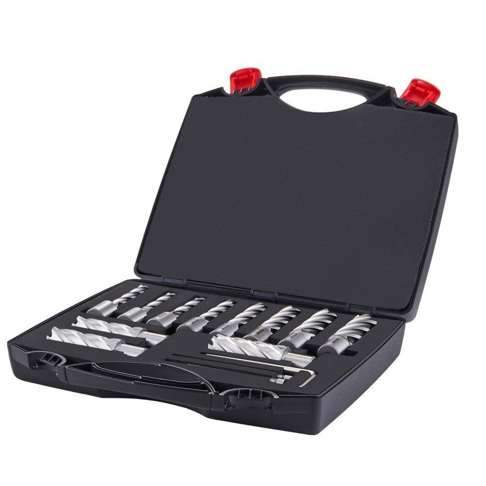 Metal Crown Drill Set 13-teilig 7/16, 1/2, 9/16, 11/16, 5/8, 3/4, 13/16, 7/8, 15/16, 1, 1-1/16 Inch Core Drill Set 50.8mm Cutting Depth Ring Cutter Set Magnetic Drill Accessories